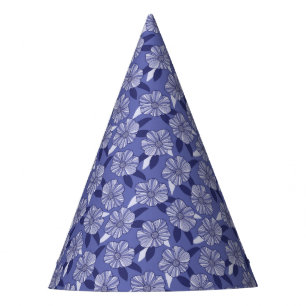 Ver Peri Paarse Periwinkle Floral Line Art Feesthoedjes