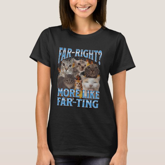 Ver rechts meer als scheten grappige kat meme boot t-shirt (Voorkant)