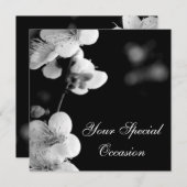 Ver-tot-leven/B&W Flora All-Occasion Invites (TBA) Kaart (Voorkant / Achterkant)