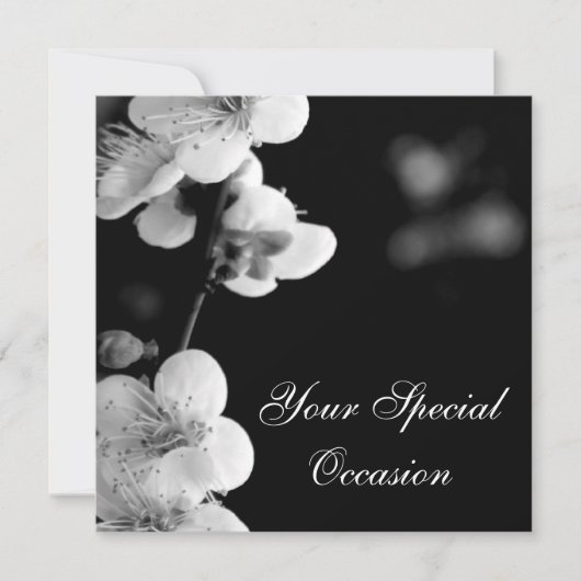 Ver-tot-leven/B&W Flora All-Occasion Invites (TBA) Kaart (Voorkant)