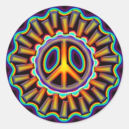 VER WEG VREDESTEKEN RONDE STICKER (Voorkant)