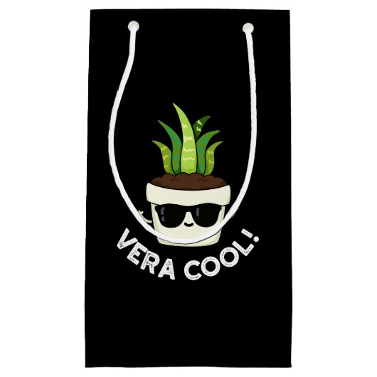 Vera Cool Funny Aloe Vera Pun Dark BG Klein Cadeauzakje (Voorkant)