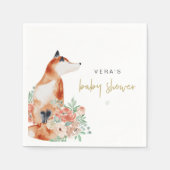 VERA Eucalyptus Greenery & Terracotta Floral Fox Servet (Voorkant)