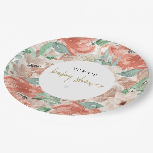 VERA Eucalyptus Greenery & Terracotta Floral Papieren Bordje