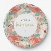 VERA Eucalyptus Greenery & Terracotta Floral Papieren Bordje (Voorkant)