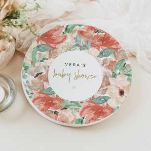 VERA Eucalyptus Greenery & Terracotta Floral Papieren Bordje
