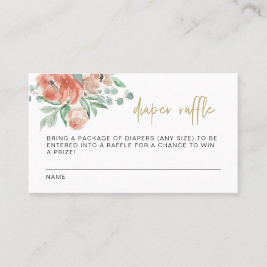 VERA Groen Terracotta Bloemenluier Raffle Kaart Plaatskaartje (Voorkant)