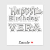 Vera Happy Birthday silver Aufkleber Sticker (Vel)