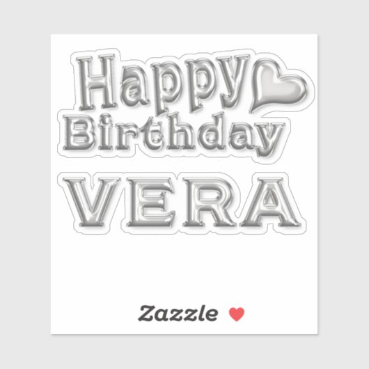 Vera Happy Birthday silver Aufkleber Sticker (Vel)