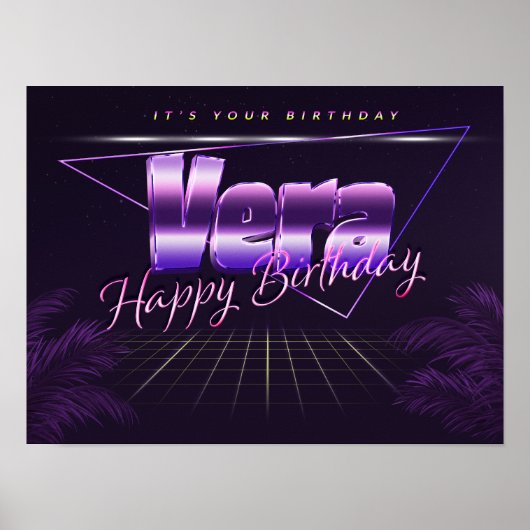 Vera Name Vorname retro Poster Geburtstag (Voorkant)