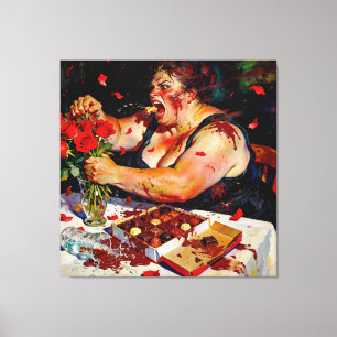 Verachting voor Rode Rozen – Een Portret van Ruwe Canvas Afdruk