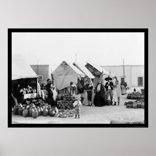 Veracruz, Mexico Pottery Market 1903 Poster (Voorkant)