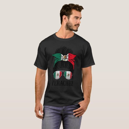 Veracruz Mexico Pride Mexicaanse vlaggenstaat T-shirt (Voorkant volledig)