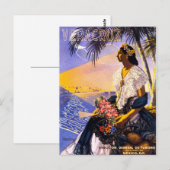 Veracruz Mexico Vintage Travel Poster teruggezet Briefkaart (Voorkant / Achterkant)