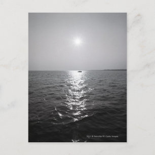 Verafgelegen boot op zee briefkaart