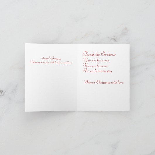 verafgelegen dochter bij kerstmis wenskaarten feestdagen kaart (Binnen)