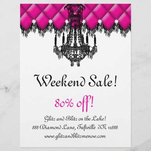 VerALE Flyer-Mode Jewelry Pink Chandelier Tufted Flyer (Voorkant)