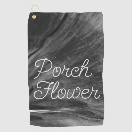 Veranda Bloem / Zwart-wit / Golfhanddoek (Voorkant)