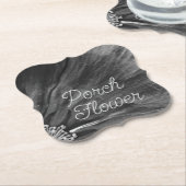 Veranda Bloem / Zwart-wit / Kartonnen Onderzetters (Gekanteld)