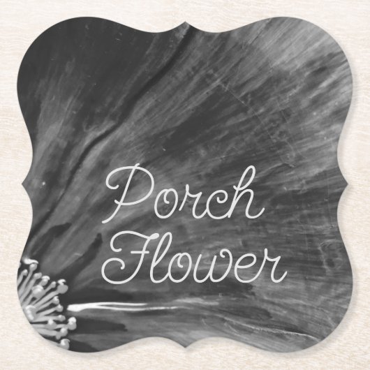 Veranda Bloem / Zwart-wit / Kartonnen Onderzetters (Voorkant)