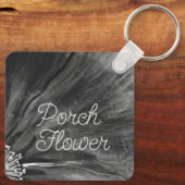 Veranda Bloem / Zwart-wit / Sleutelhanger (Achterkant)