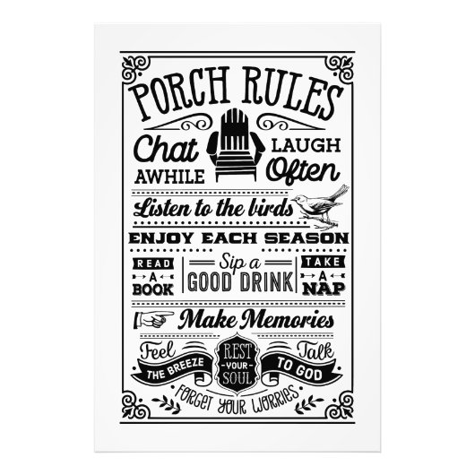 Veranda regels foto afdruk (Voorkant)