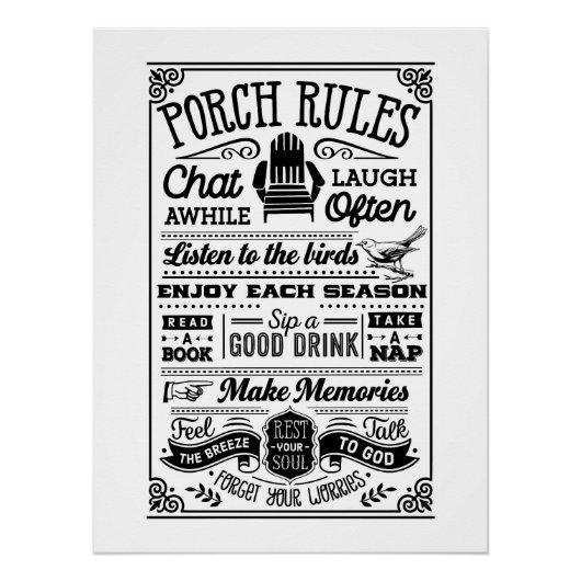 Veranda regels perfect poster (Voorkant)