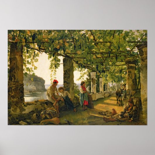 Verandah met wijnstokken, 1828 poster (Voorkant)