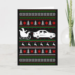 Verander Binnenste Tekst Kerstman met Auto Kerstmi Feestdagen Kaart