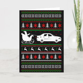 Verander Binnenste Tekst Kerstman met Auto Kerstmi Feestdagen Kaart