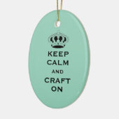 Verander CRAFT, houd kalm, licht Blauwgroen aanden Keramisch Ornament (Links)
