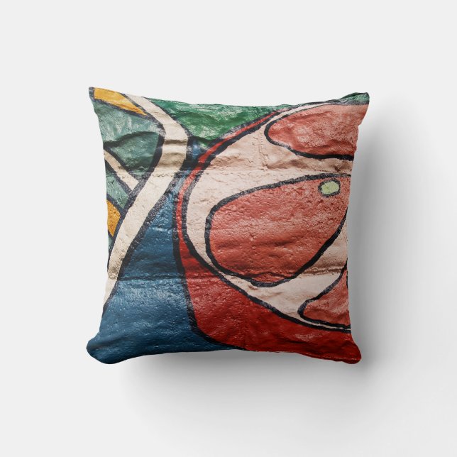 Verander de Achterkleur Abstracte Graffiti Pillow Kussen (Voorkant)