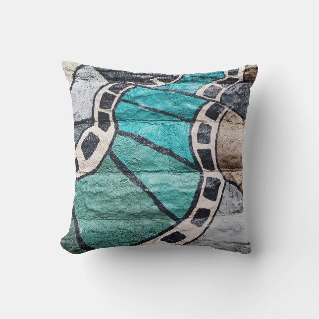 Verander de Achterkleur Abstracte Graffiti Pillow Kussen (Voorkant)