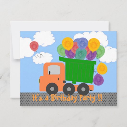 Verander de Age Truck Birthday Invite Kaart (Voorkant)