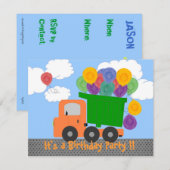 Verander de Age Truck Birthday Invite Kaart (Voorkant / Achterkant)