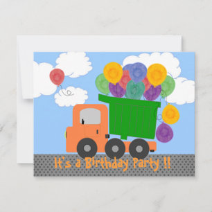 Verander de Age Truck Birthday Invite Kaart