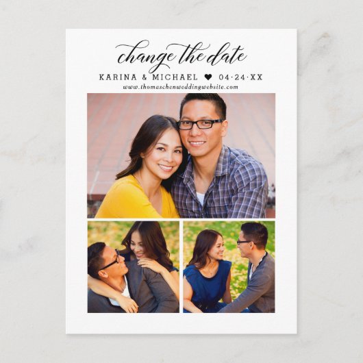 Verander de Collage van de Foto van de Moderne Zwa Aankondigingskaart (Voorkant)