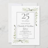Verander de datum 25e zilveren jubileum groen kaart (Voorkant)