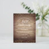 Verander de Datum 50th Wedding Jubileum Rustic Aankondigingskaart (Staand voorkant)