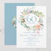 Verander de Datum 60e Jubileum Rozen Garland Kaart (Voorkant / Achterkant)
