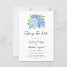 Verander De Datum Blauwe Hortensia Bruiloft Save The Date