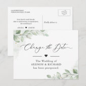 Verander de datum Chic groen Eucalyptus Uitgesteld Briefkaart (Voorkant / Achterkant)