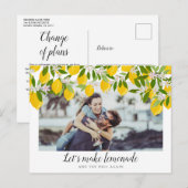 Verander de datum citroenen save the date foto briefkaart (Voorkant / Achterkant)