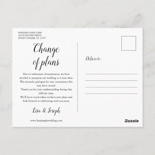 Verander de datum citroenen save the date foto briefkaart (Achterkant)