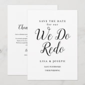 Verander de datum dat we het opnieuw doen  Bewaar  Save The Date (Voorkant / Achterkant)