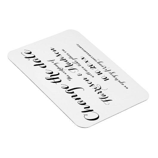 Verander de Datum, de Aankondiging van de Kalligra Magneet (Rechterzijde)