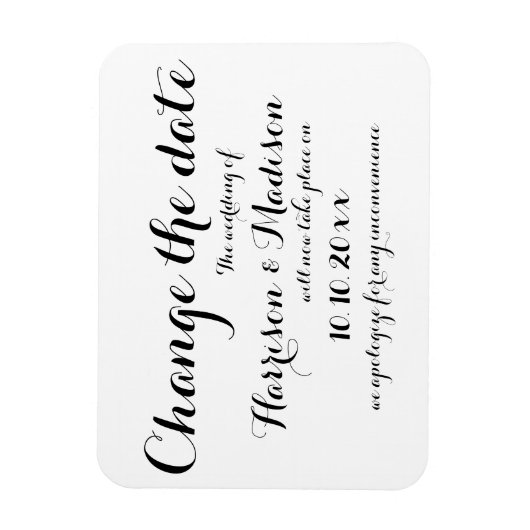 Verander de Datum, de Aankondiging van de Kalligra Magneet (Verticaal)