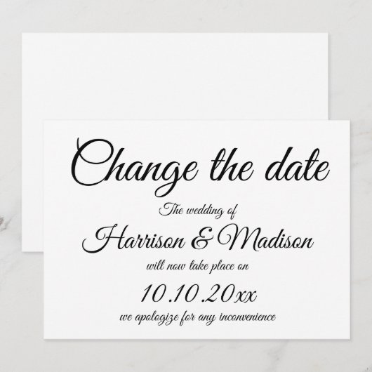 Verander de Datum, de Aankondiging van het Wedden  (Voorkant / Achterkant)