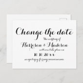 Verander de Datum, de Kalligrafie Wedding Aankondigingskaart (Voorkant / Achterkant)
