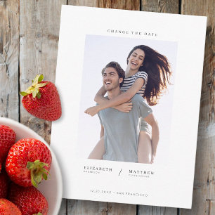 Verander de Datum Eenvoudige Chic Aangepaste Fotob Briefkaart